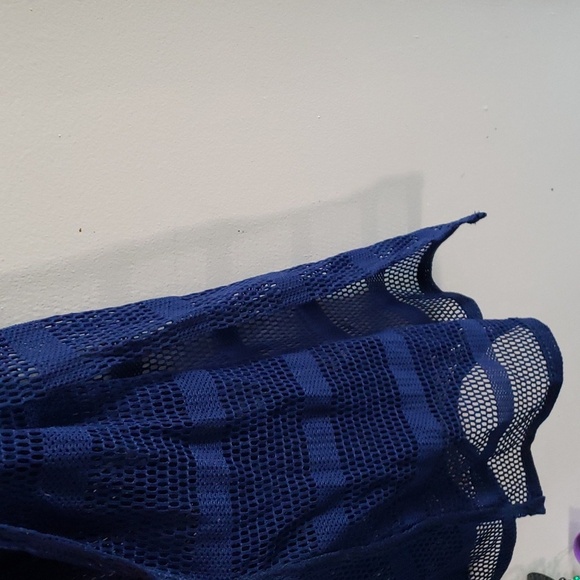 Karlywindow Crochet Swimsuit Cover-up in Sea Blue Size Medium NWOT - Picture 3 of 11